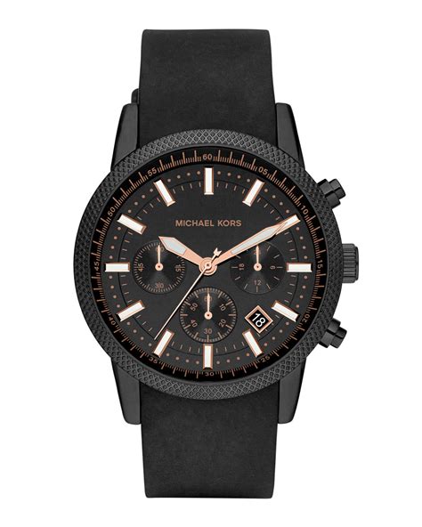 michael kors blackout silicone watch|michael kors black dial watch.